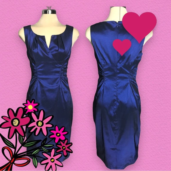 ADRIANNA PAPELL Luxury Sheath Designed Blue Dress Size 8 - Picture 14 of 15